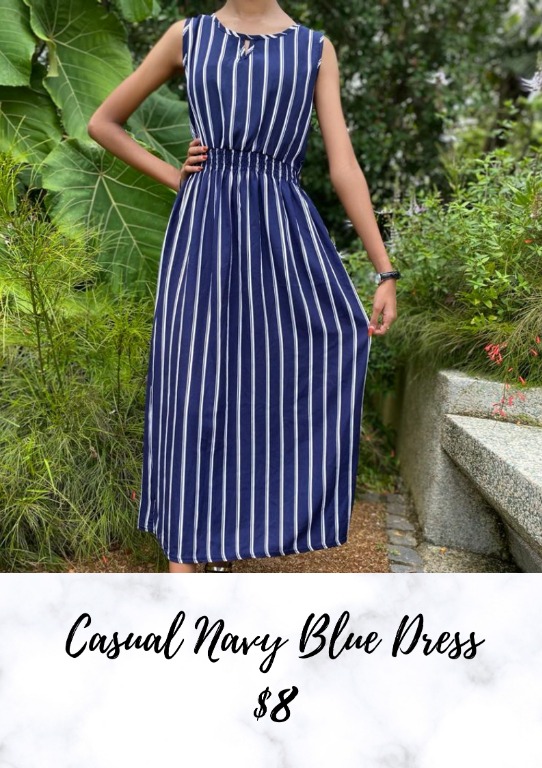 Dark blue casual dress outlet