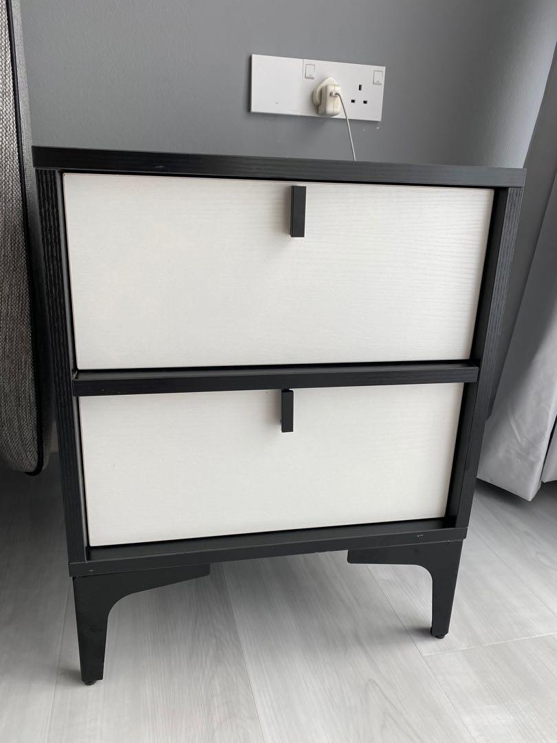 New black and white bedside tables (a pair), Furniture & Home Living