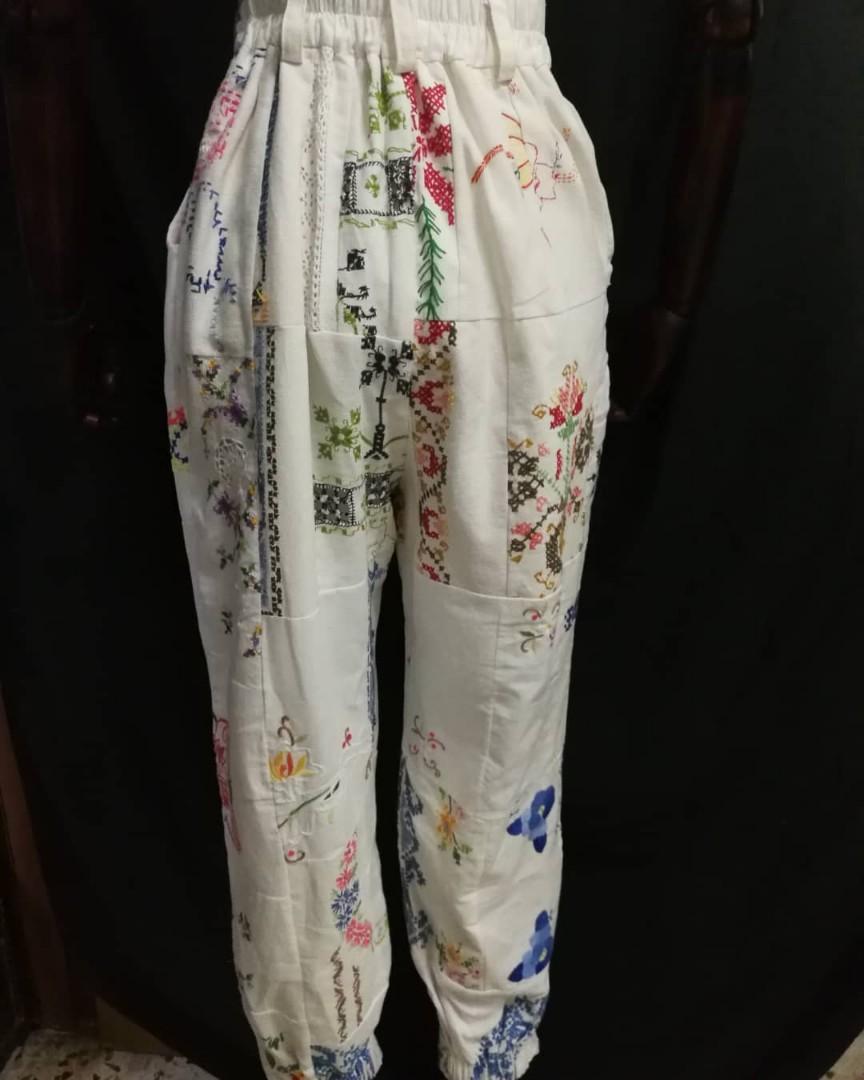 patch work pants (Category: Other Bottoms) located in Singapore. Submitted by devil_woman (Listing ID 1135105942, Image 2). Description: patch work pants 🌺⛵🏞️👖 270$🏷️💵 by Devil Woman Shop😈 in #sg Unique, one and only piece !!! for deliverly or more information please DM💌.