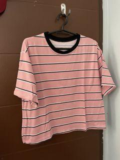 Pink striped tee