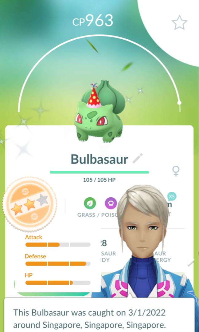 Shiny Bulbasaur (partyhat) 