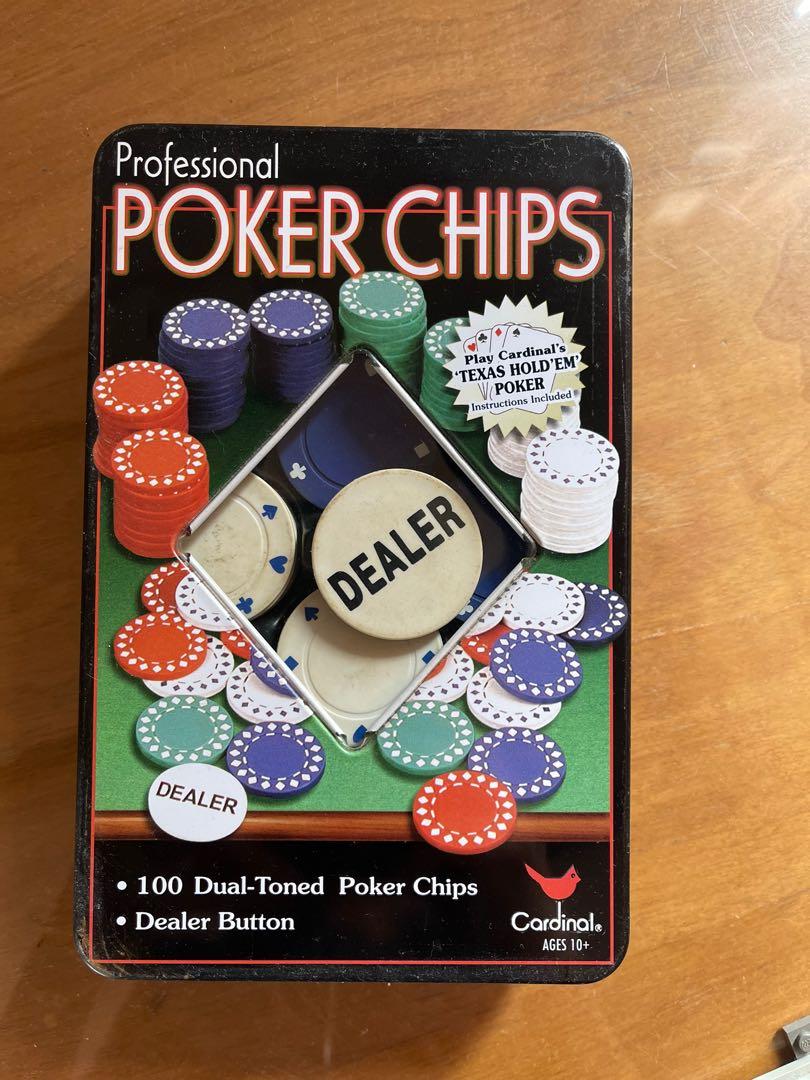 Cardinal Set of 100 Dual Toned Professional Poker Chips With Dealer Chip for sale online 