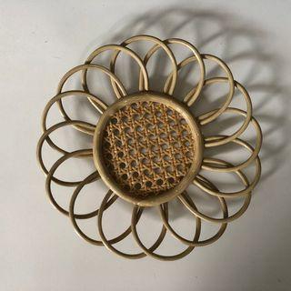 Rattan flower wall decor