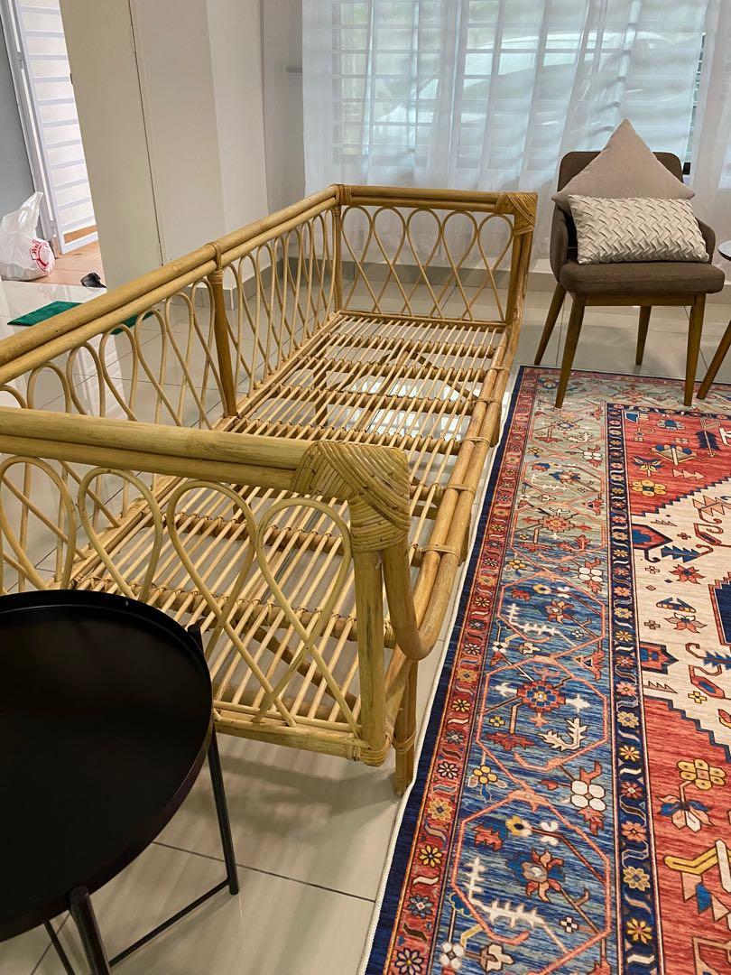 Rattan sofa/daybed, Furniture & Home Living, Furniture, Sofas on Carousell