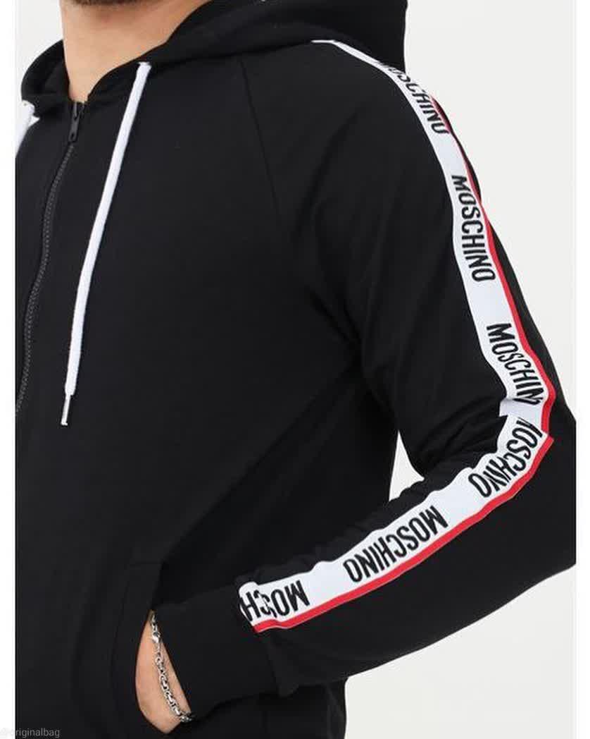 moschino tape joggers black