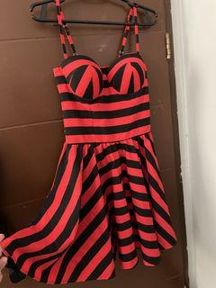 Red bustier dress