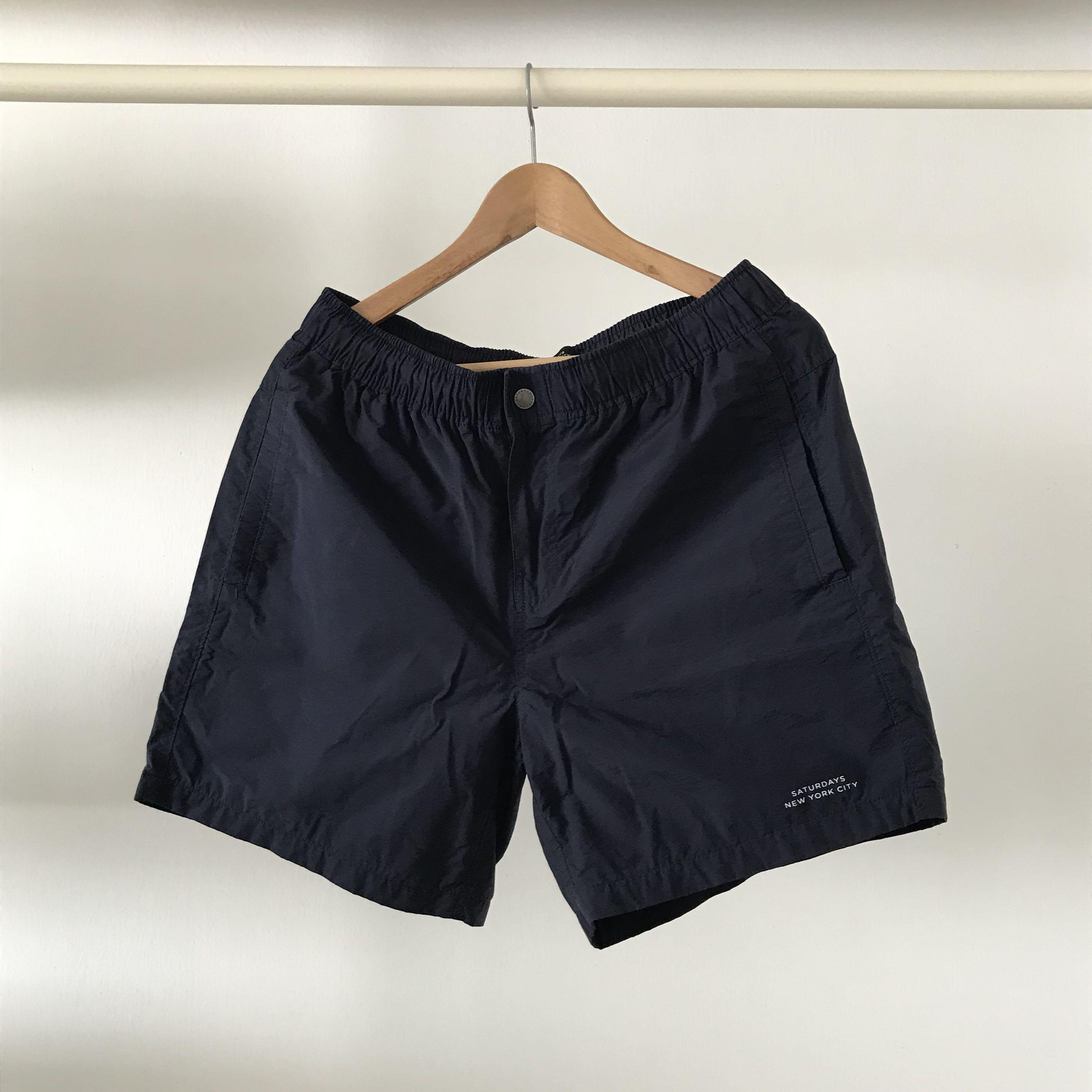 Saturdays NYC Navy Swim Trunks Men s Fashion Bottoms Swim Trunks Board Shorts on Carousell