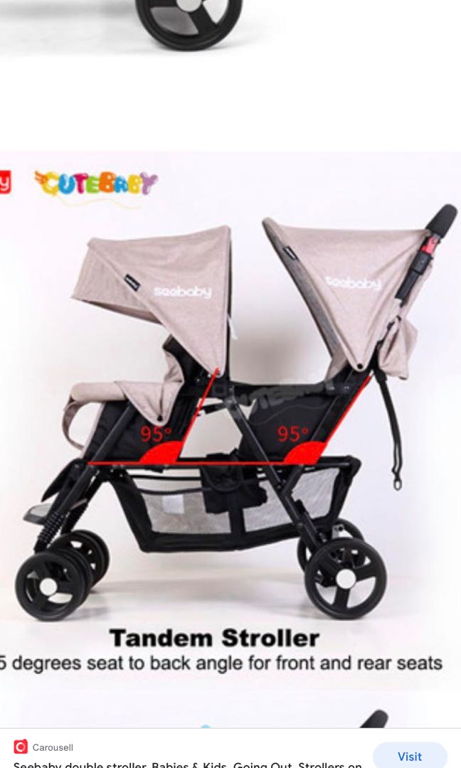 Seebaby double stroller Babies Kids Going Out Strollers on Carousell