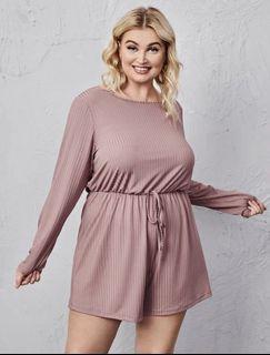 Shein Curve Plus Rib-knit Romoer