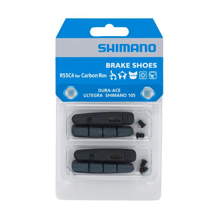Shimano Brake Shoes R55C4 for Carbon Rim (2 Pairs), Sports Equipment