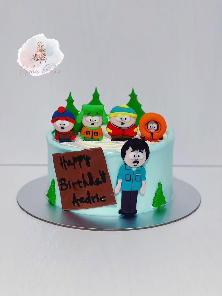 South Park Theme Customised Birthday Cake, Food & Drinks, Homemade Bakes on Carousell