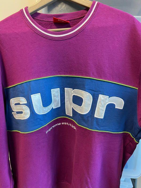 最大12%OFFクーポン 【新品L】Supreme Piping Crewneck 紫