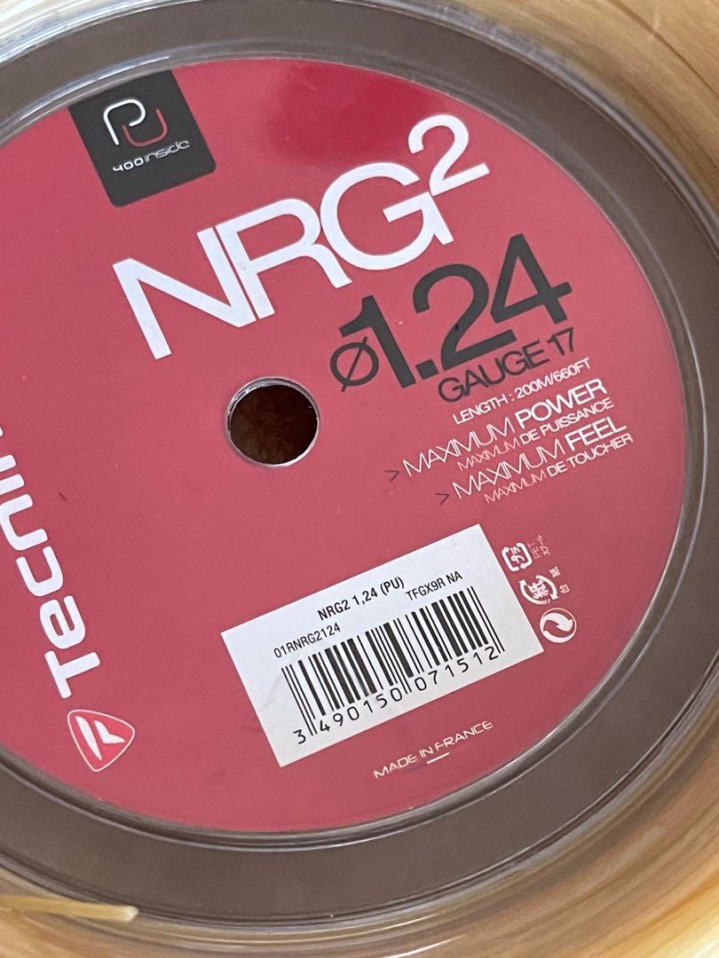 thumbnail image 2 of Tecnifibre NRG2 17 Gauge 1.24mm Tennis String – Natural – Made In France 2 of 4