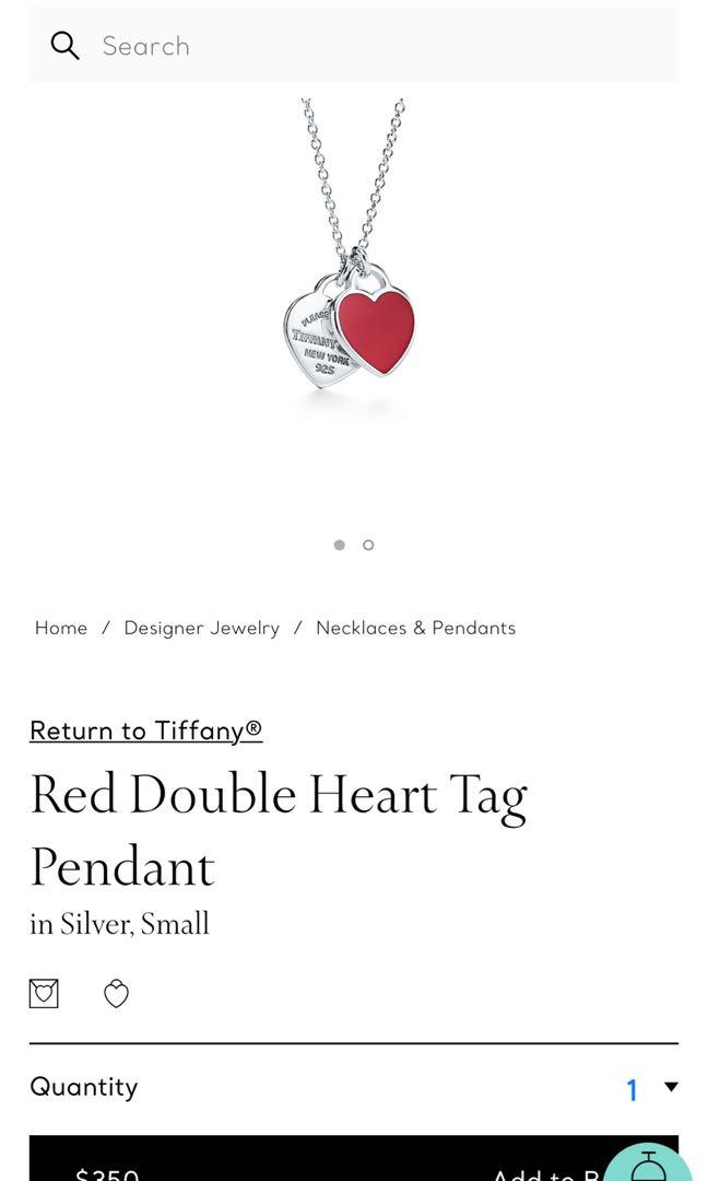Tiffany red hotsell heart necklace
