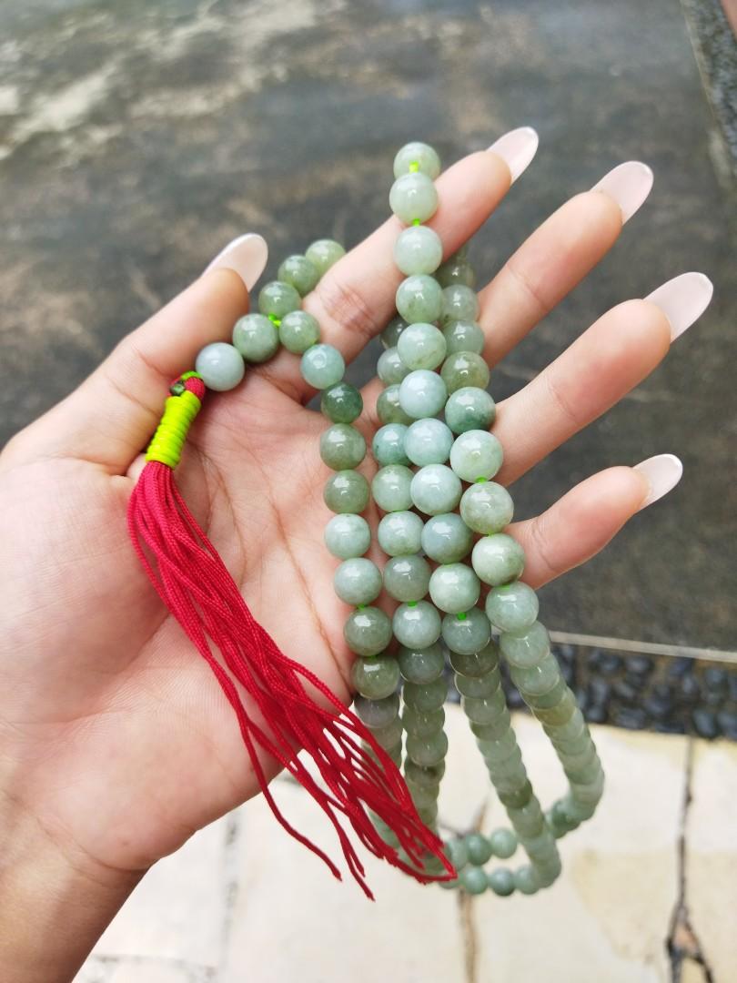 Buddhist 108 bead rosary Type A Jadeite Jade