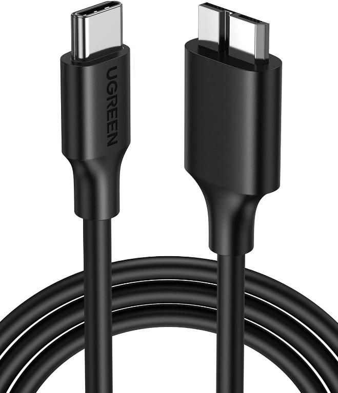 UGREEN USB C Hard Drive Cable, Micro B to Type Lead Compatible with 3.0 External Portable SSD WD Element,Seagate Expansion/Backup Canvio,LaCie Rugged, M3, 1M, Computers & Tech, Parts