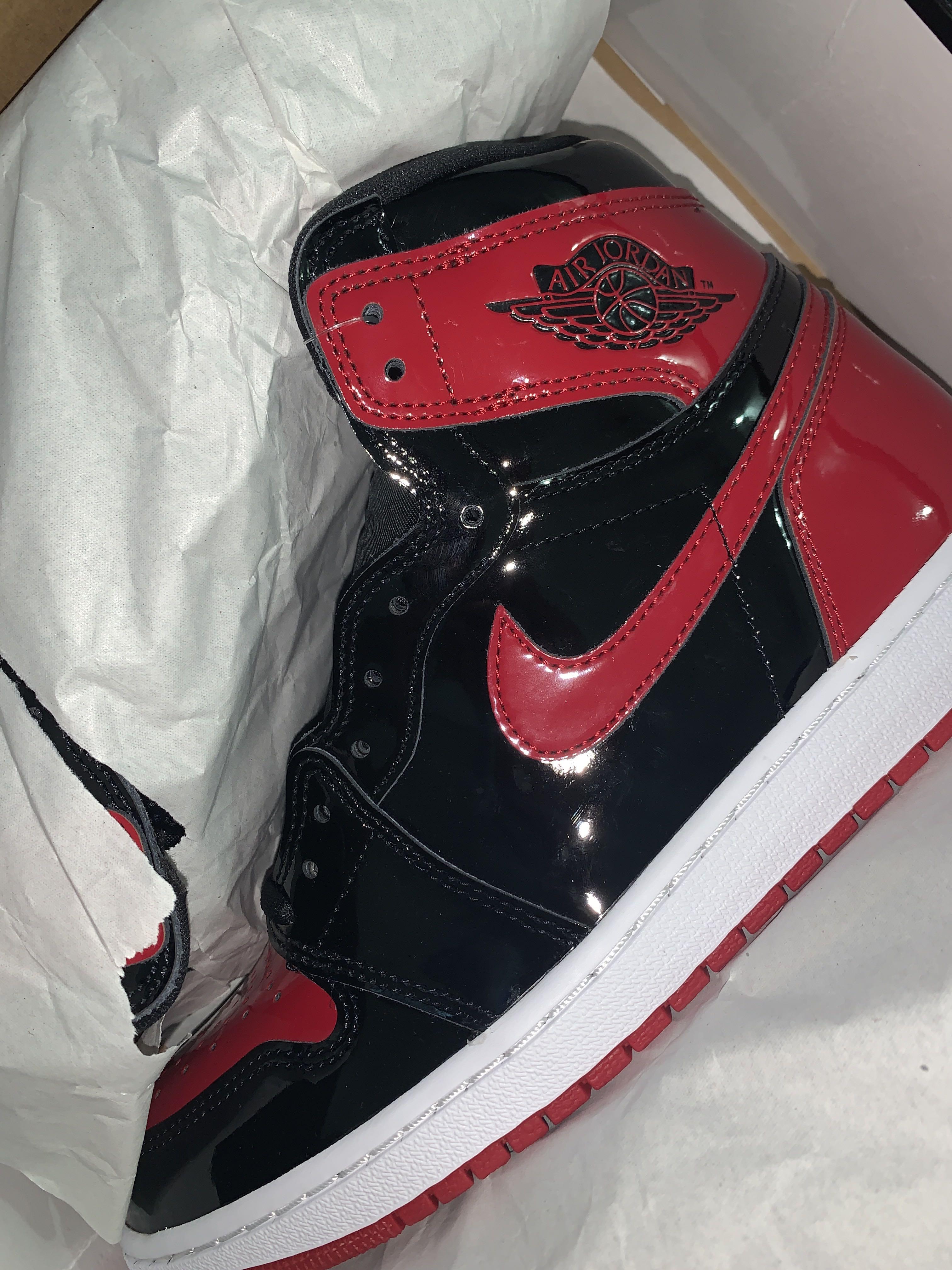 US 9] Air Jordan Patent Bred, Men's Fashion, Footwear, Sneakers