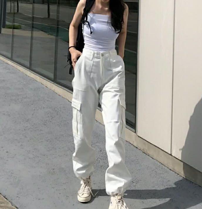 White cargo capris womens outlet