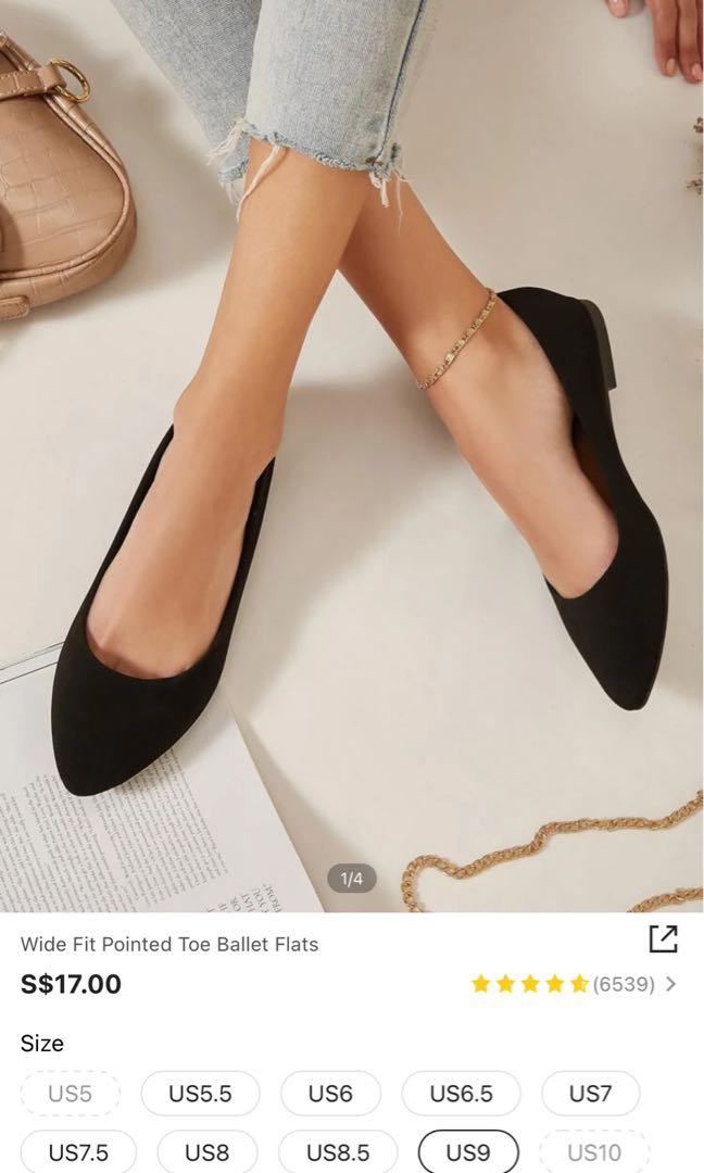 wide width pointed flats