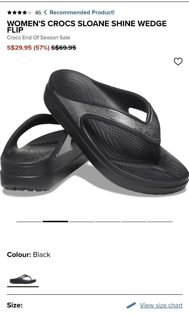 women's crocs sloane shine wedge flip