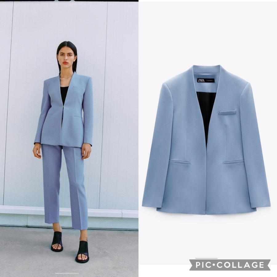Zara Collarless Blazer Women s Fashion Coats Jackets and