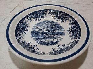 2 Claytan 185B Windmill Blue Tableware - patterned serving plates