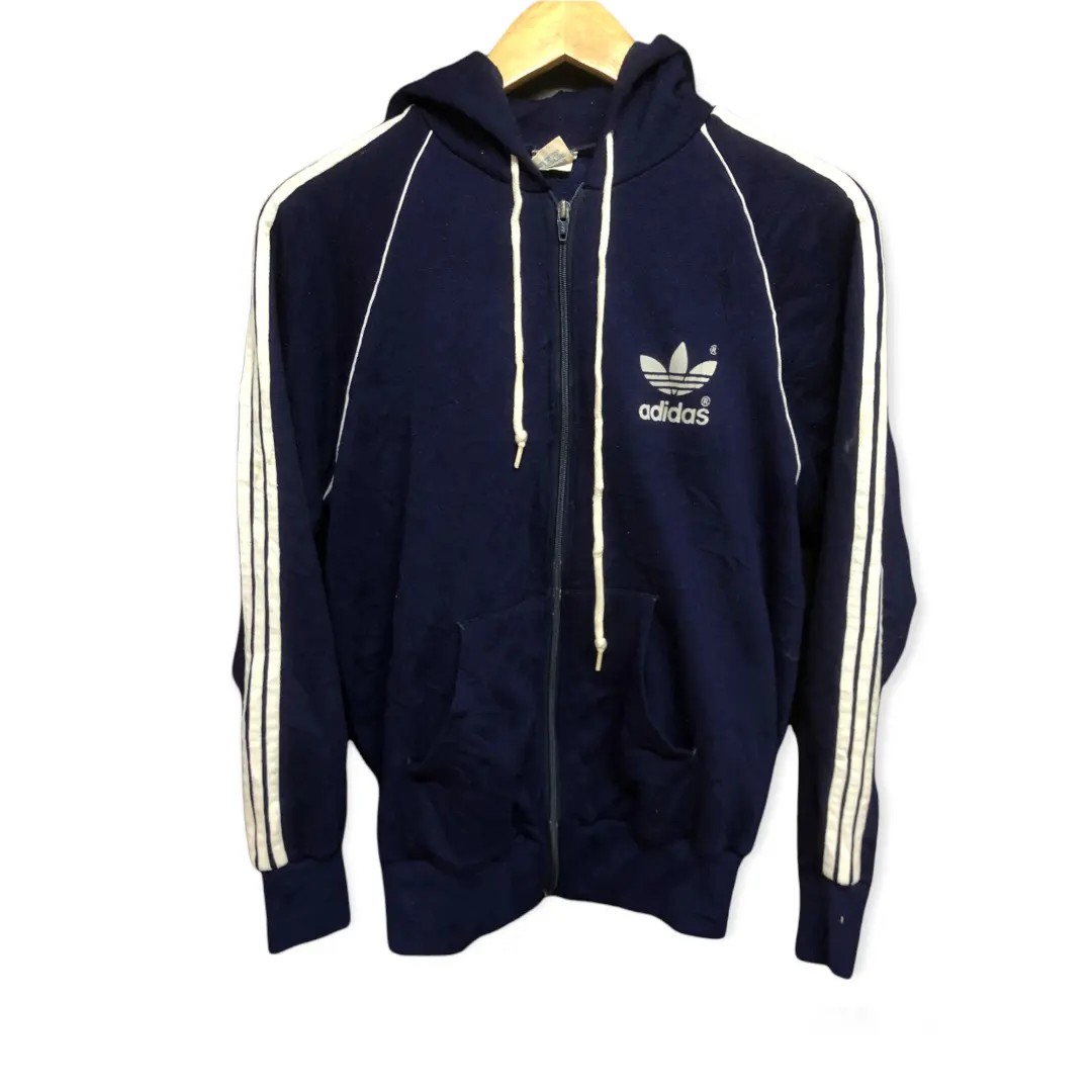 80s Vintage Adidas Hoodie Jacket, Men's Fashion, Coats, Jackets and ...