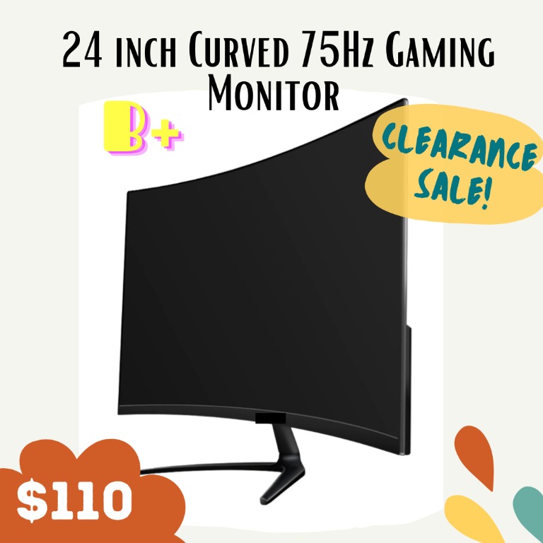 [ STOCK CLEARANCE ] 24 INCH CURVED 75HZ GAMING MONITOR B+ GRADE
