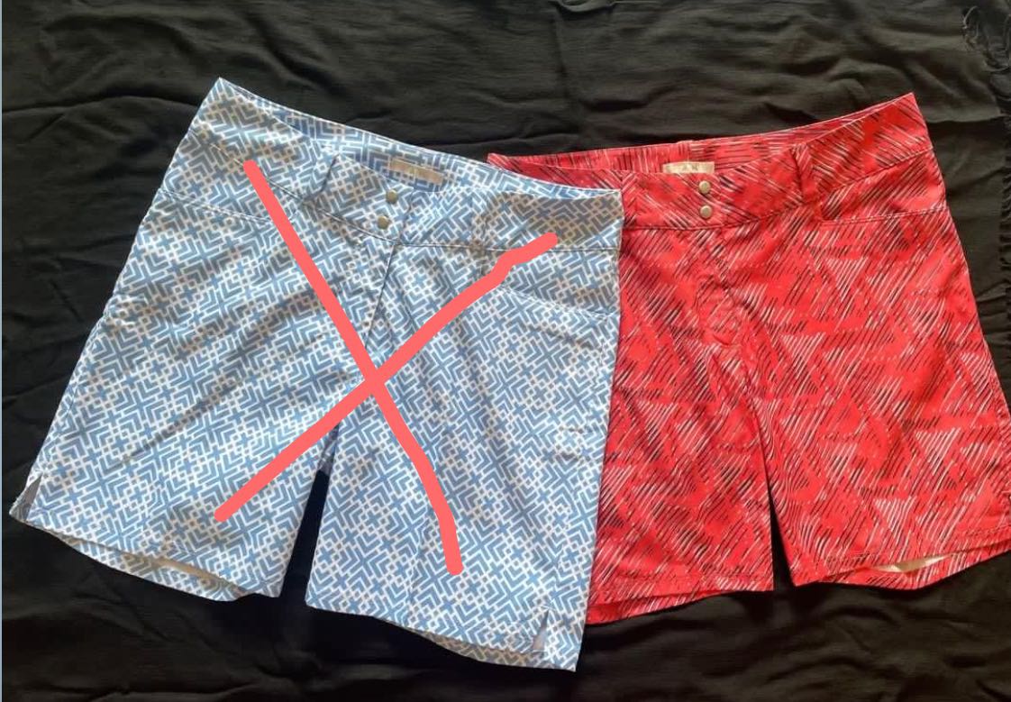 Ladies red hotsell golf shorts
