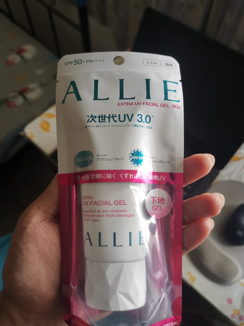 Allie Sunscreen Extra UV Facial Gel (Pink), Beauty & Personal Care, Face, Face Care on Carousell