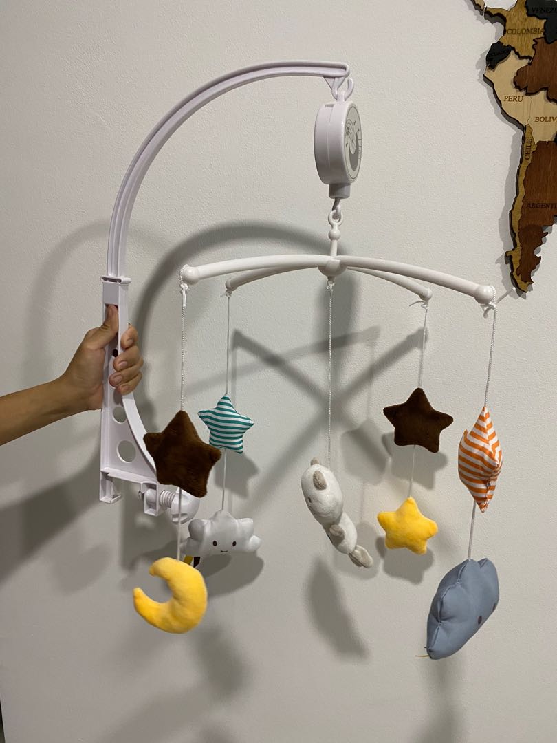 Baby Cot Mobile With Music Babies Kids Baby Nursery Kids Furniture Nursery Lighting Decor On Carousell