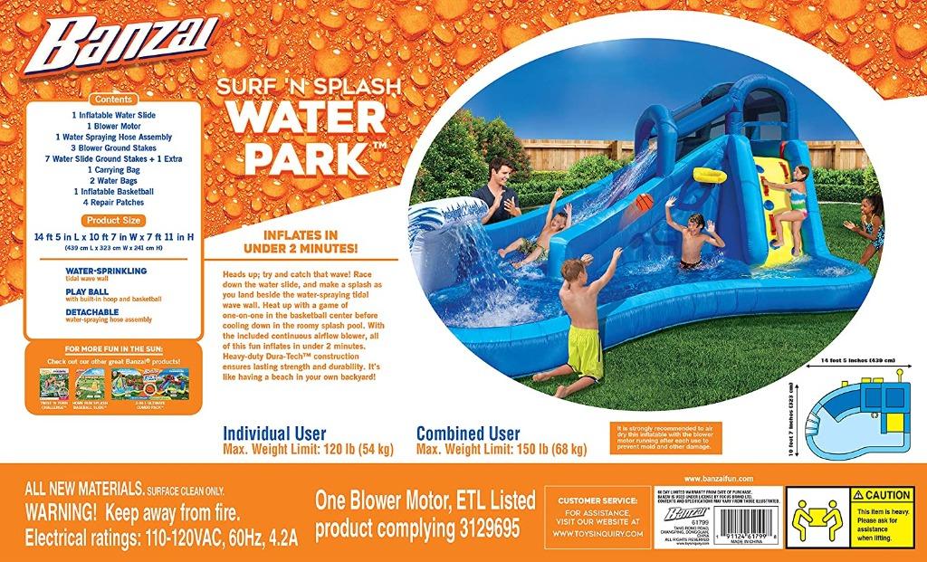 BANZAI Surf N' Splash Water Park, Hobbies & Toys, Toys & Games on Carousell