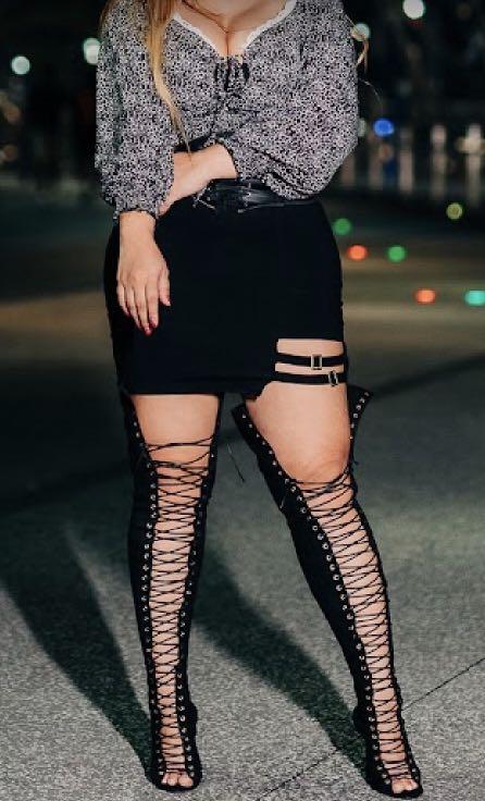 Criss cross thigh outlet high boots