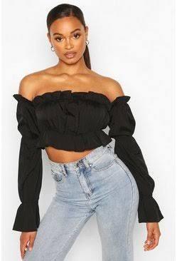 Boohoo Australia puff sleeve cropped top like Zara H M Women s