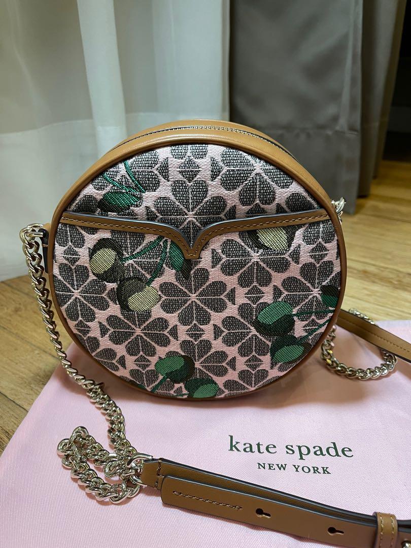 Kate Spade New York Spade Flower Jacquard Drum Cherry Medium Crossbody