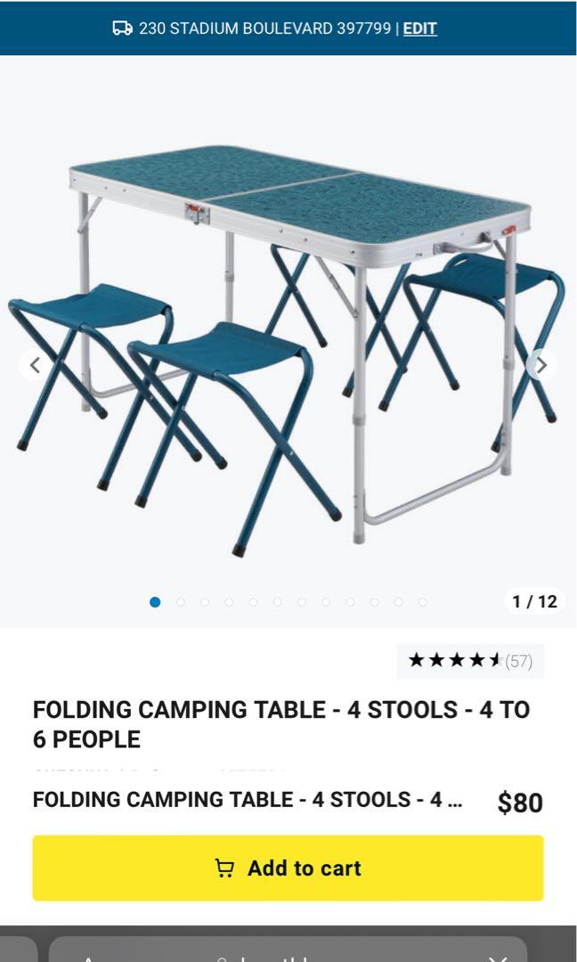 Camping table and stool set, Furniture & Home Living, Furniture, Tables
