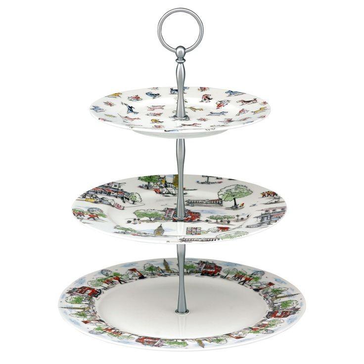 Cath Kidston 3 tier cake stand billie goes to town display dessert plate serving london cupcake holder uk level party event