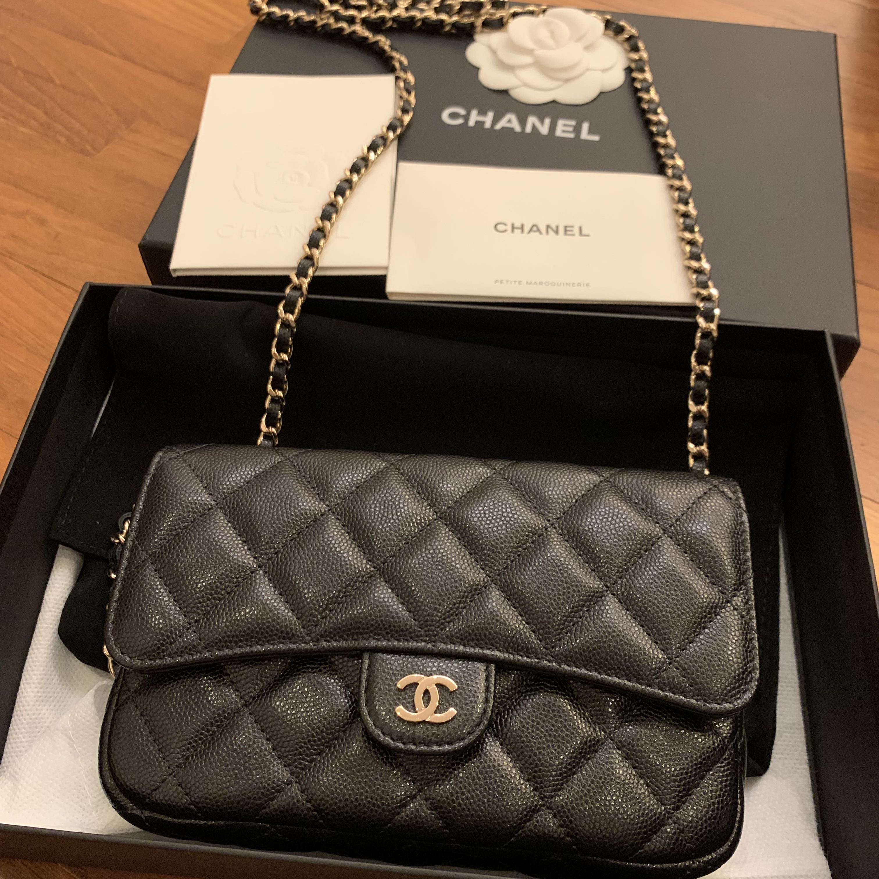 Chanel 21S caviar flap bag in LGHW , Luxury, Bags & Wallets on Carousell