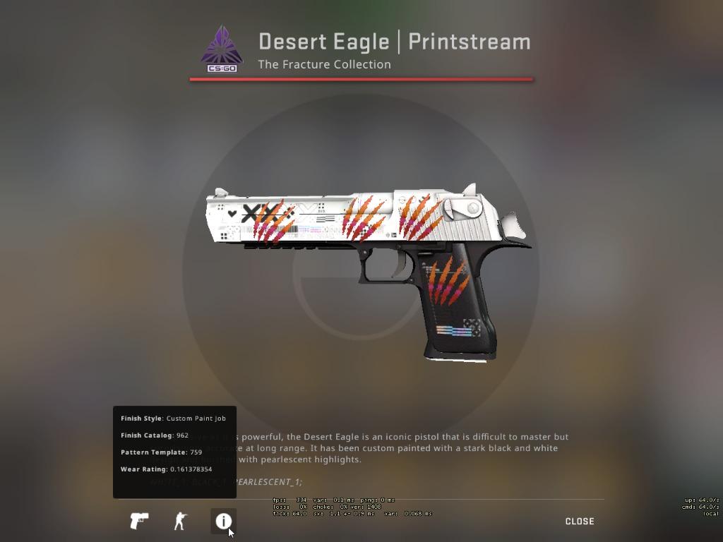 csgo desert eagle printstream ft 0.16, Video Gaming, Gaming Accessories