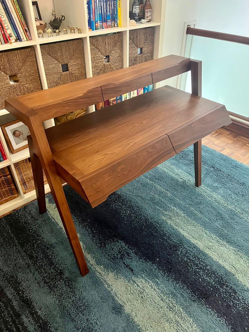 DESK. Designer solid walnut desk by Nathan Yong, Furniture & Home