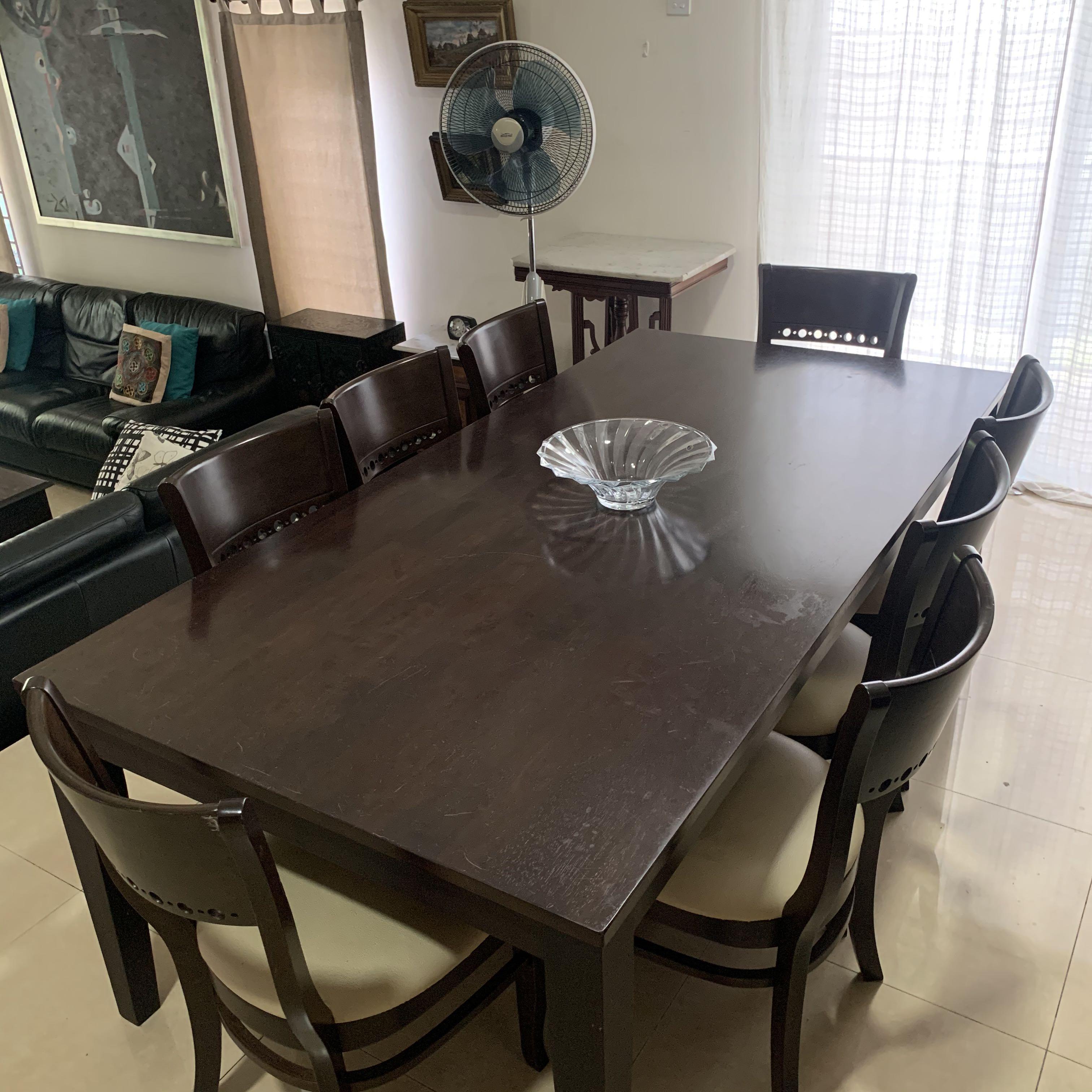 Solid wood dining sales table 8 seater