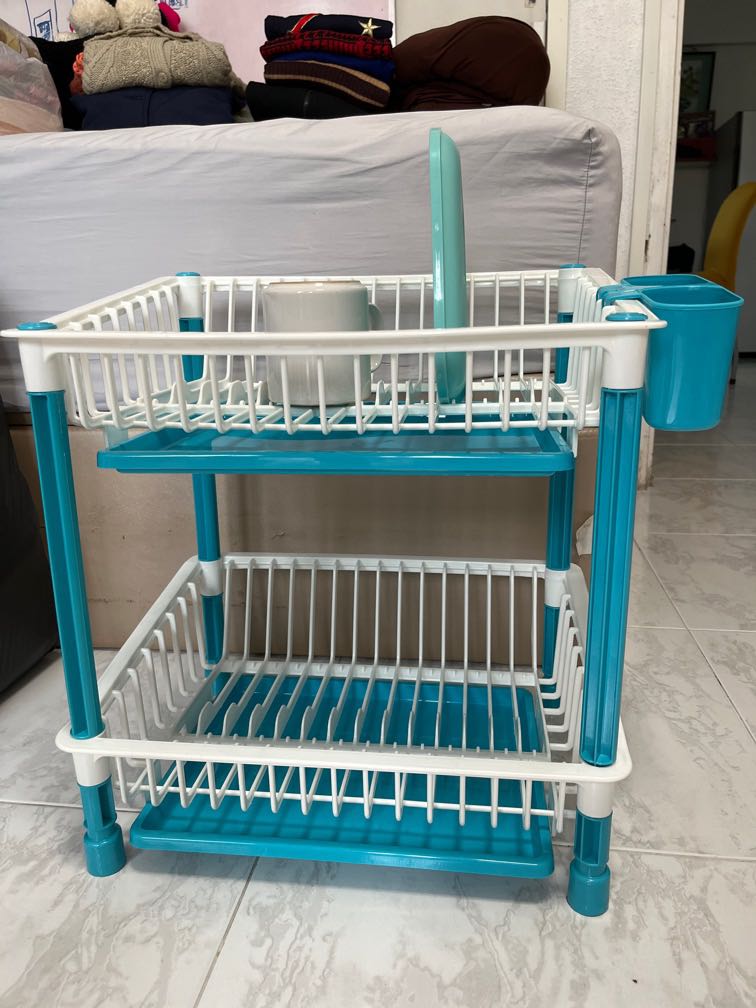 Turquoise Dish-drying rack, Furniture & Home Living, Kitchenware ...