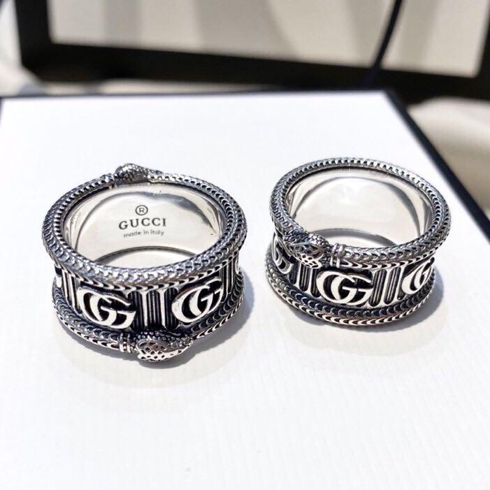 Double Snake GG Stainless Steel Silver Ring Men Women Men s