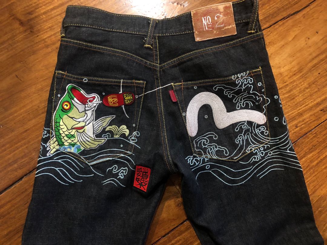 Evisu Fish Embroidery Jeans, Men's 