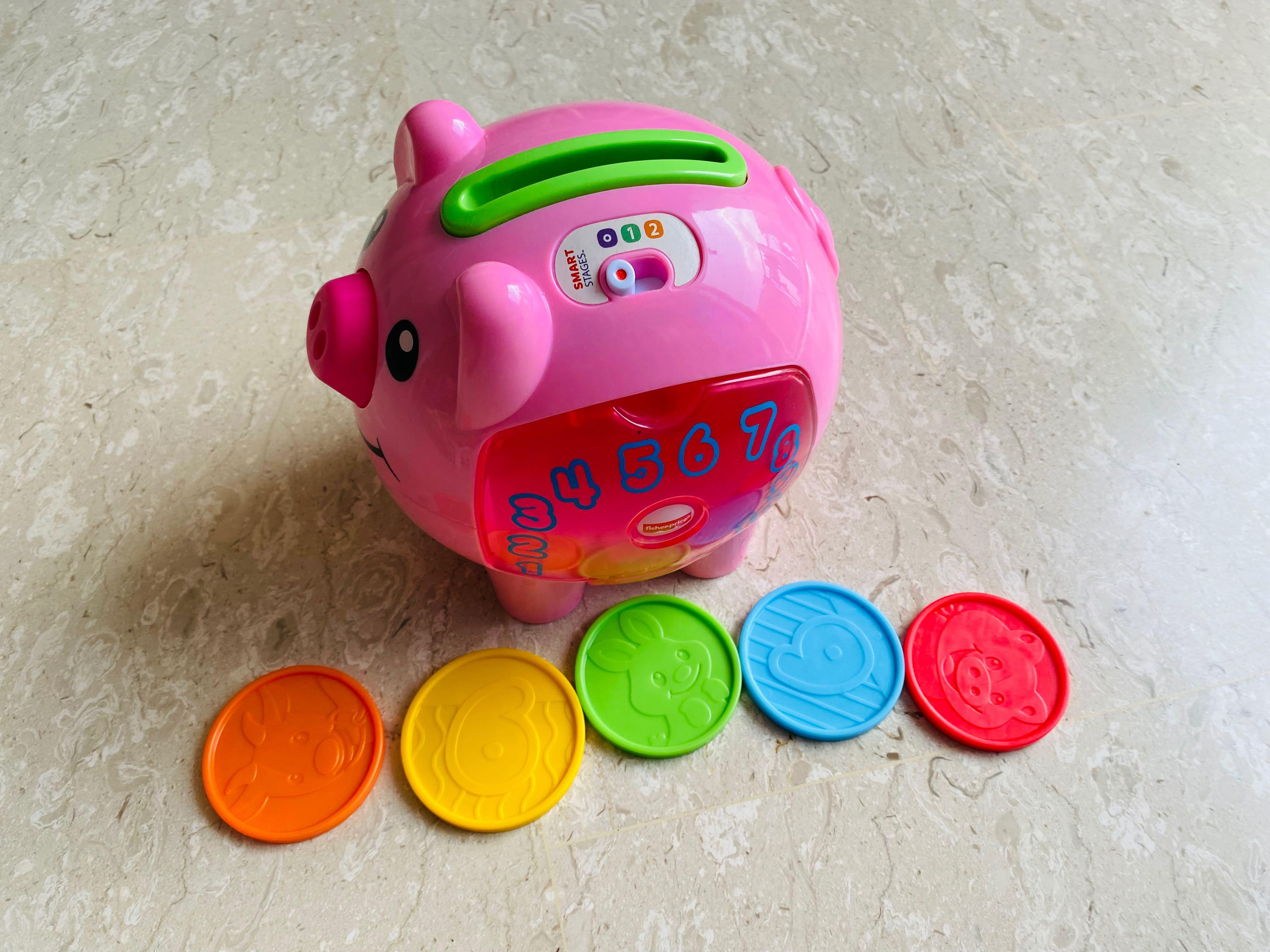Fisher-Price Laugh & Learn Smart Stages Piggy Bank, Interactive Baby Toy 
