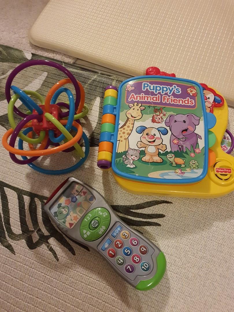 Fisher price puppy animal friends book manhattan toys leapfrog remote bundle baby toys, Babies & Kids, Playtime on Carousell