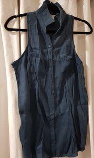 Forever 21 linen sleeveless navy blue
