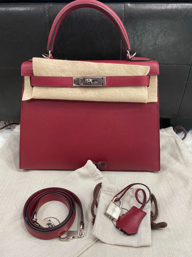 HERMES-Epsom-Kelly-28-Verso-2-Way-Bag-Framboise-Rouge-Sellier –  dct-ep_vintage luxury Store