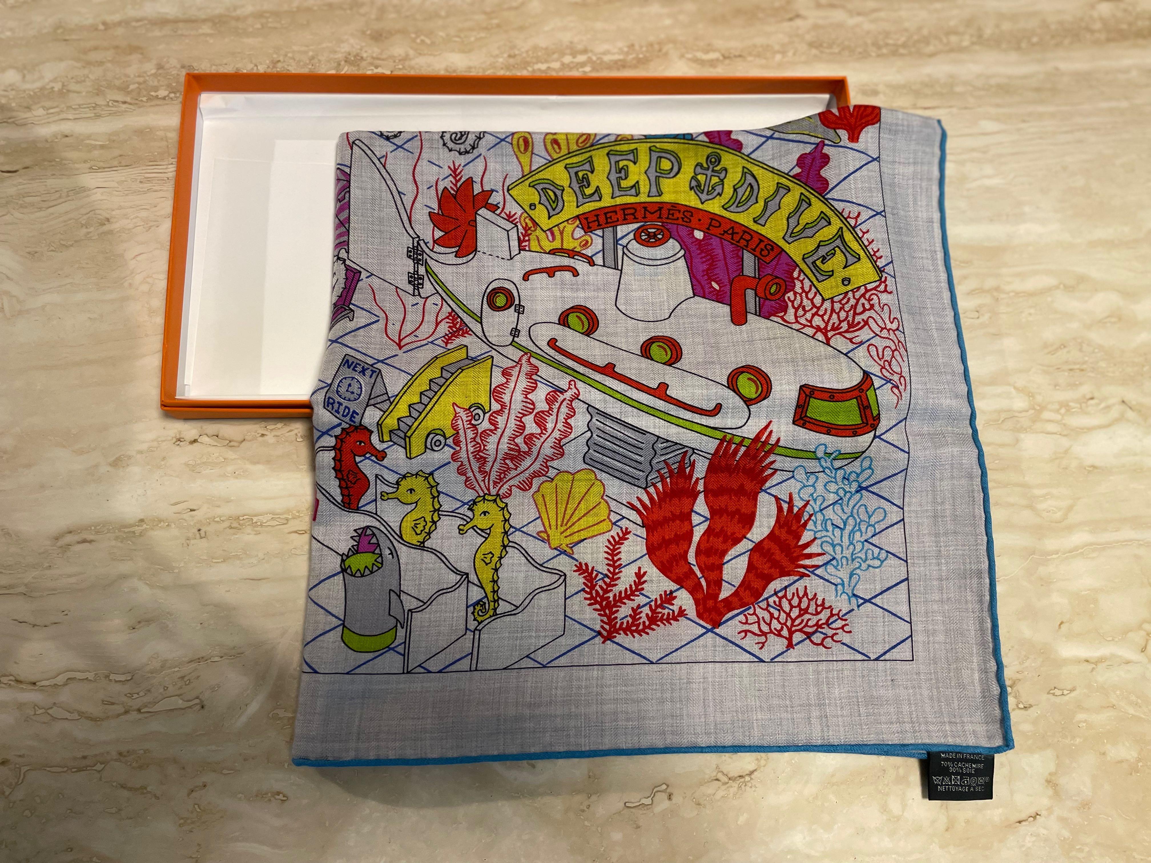 Hermes Splash Park Shawl 140, 名牌, 飾物及配件 Carousell