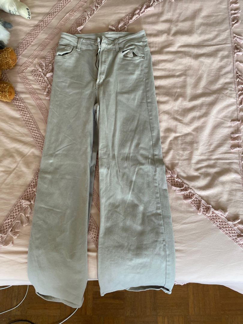 h\u0026m brown/ tan wide leg jeans, Women's 